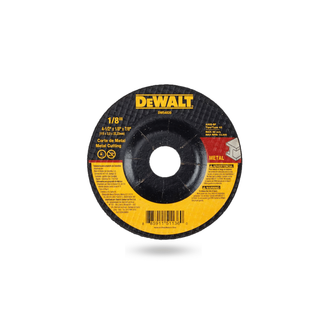 Disco de corte T42 de 4 1/2" X 1/8"