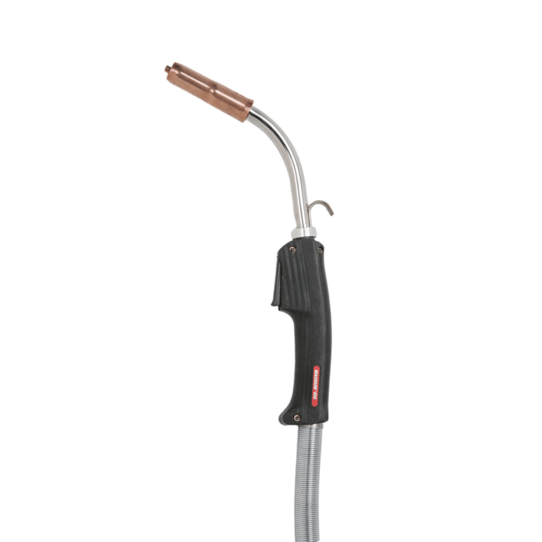 Las pistolas Magnum® para soldadura MIG o tubular FCAW se caracterizan por su mango curvo y están disponibles en varios rangos de amperaje para su uso en muchas aplicaciones.